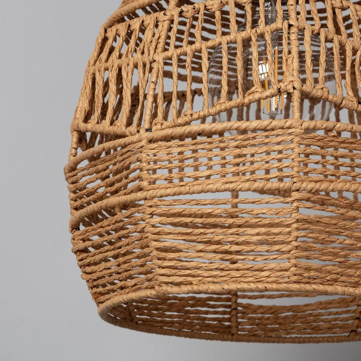 Vloerlamp 'Benado' gevlochten kap vloerlamp E27 fitting 116cm - FOIR