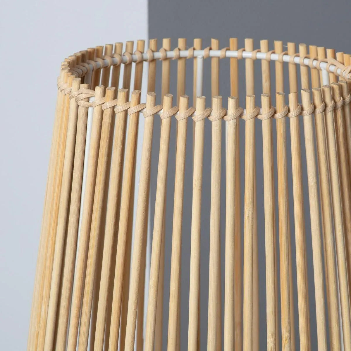 Staande lamp hout met stekker en schakelaar