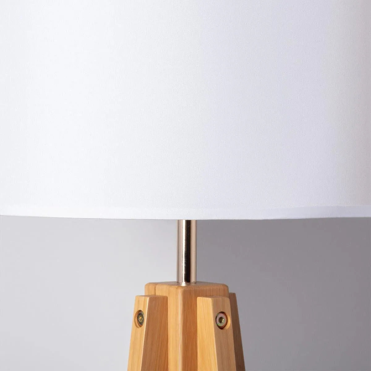 Staande lamp stoffen kap met houten modern e27 fitting