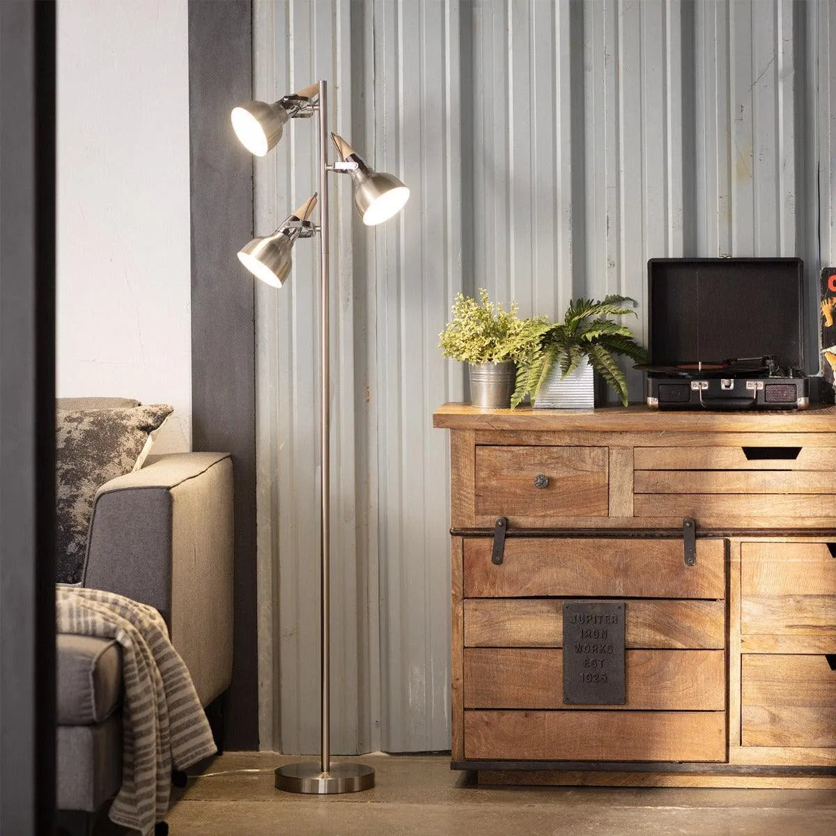 staande lamp zilver e14 fitting verstelbaar aluminium spots