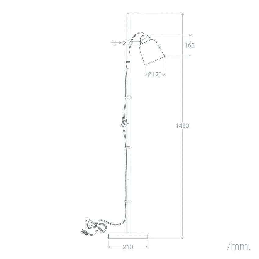 Staande lamp 'Lux' zwart leeslamp E27 fitting modern verstelbaar 143cm - FOIR