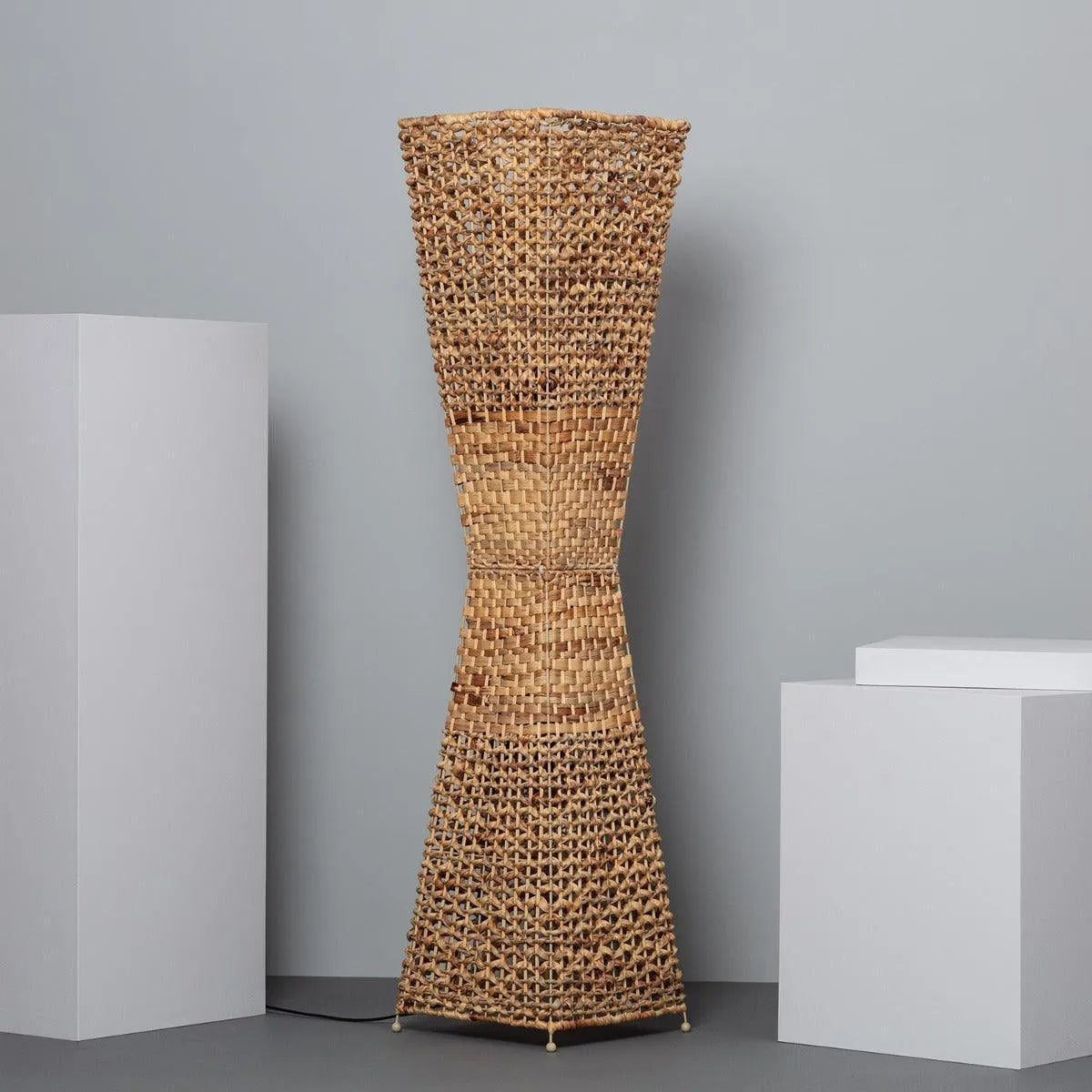 Staande lamp gevlochten rotan led lamp