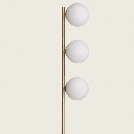 Vloerlamp goud met opaalglazen kappen E27 fittingen 'Mono 3' - FOIR