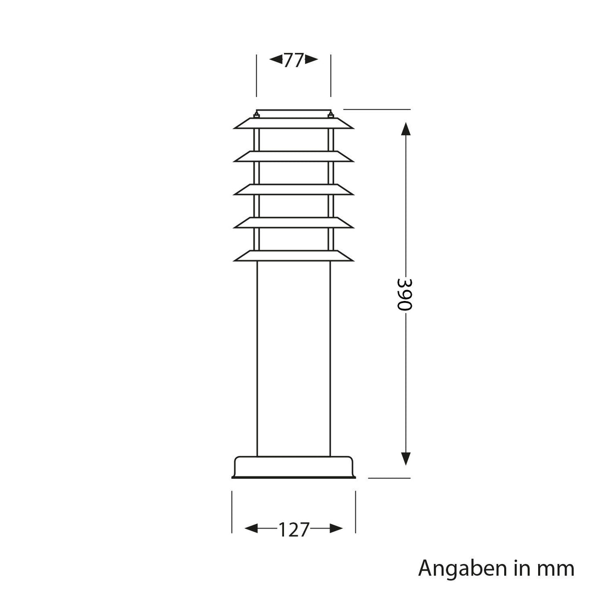 Staande buitenlamp Metaal Poller E27 tuinpadverlichting 39 cm
