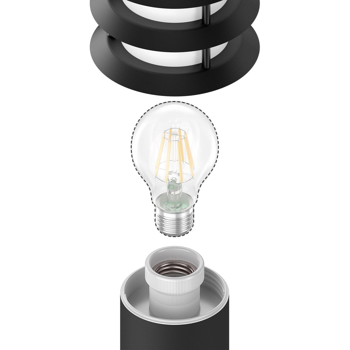 Staande buitenlamp Metaal Poller E27 tuinpadverlichting 39 cm