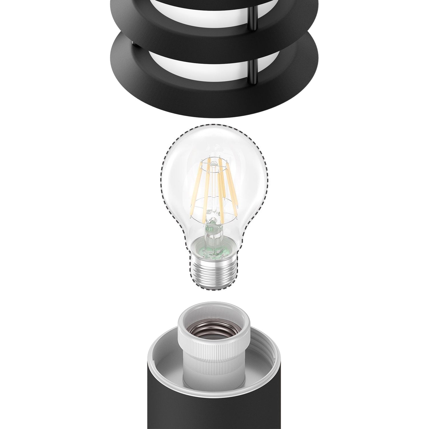 Staande buitenlamp Metaal Poller E27 tuinpadverlichting 39 cm