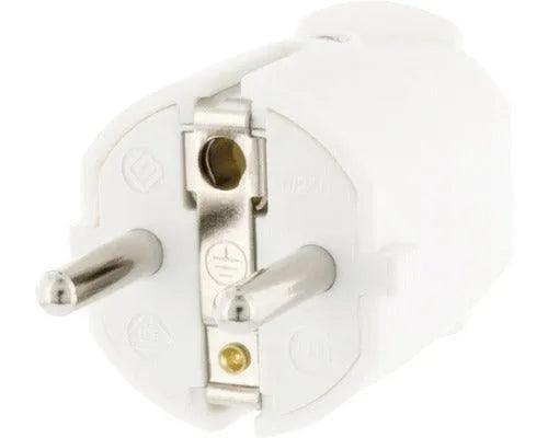Stekker geaard 230V wit geaarde fitting