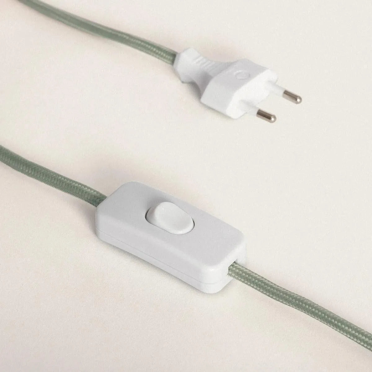 Tafellamp kaki-groen porselein met stoffen kap E27 fitting 'Adrien' - FOIR