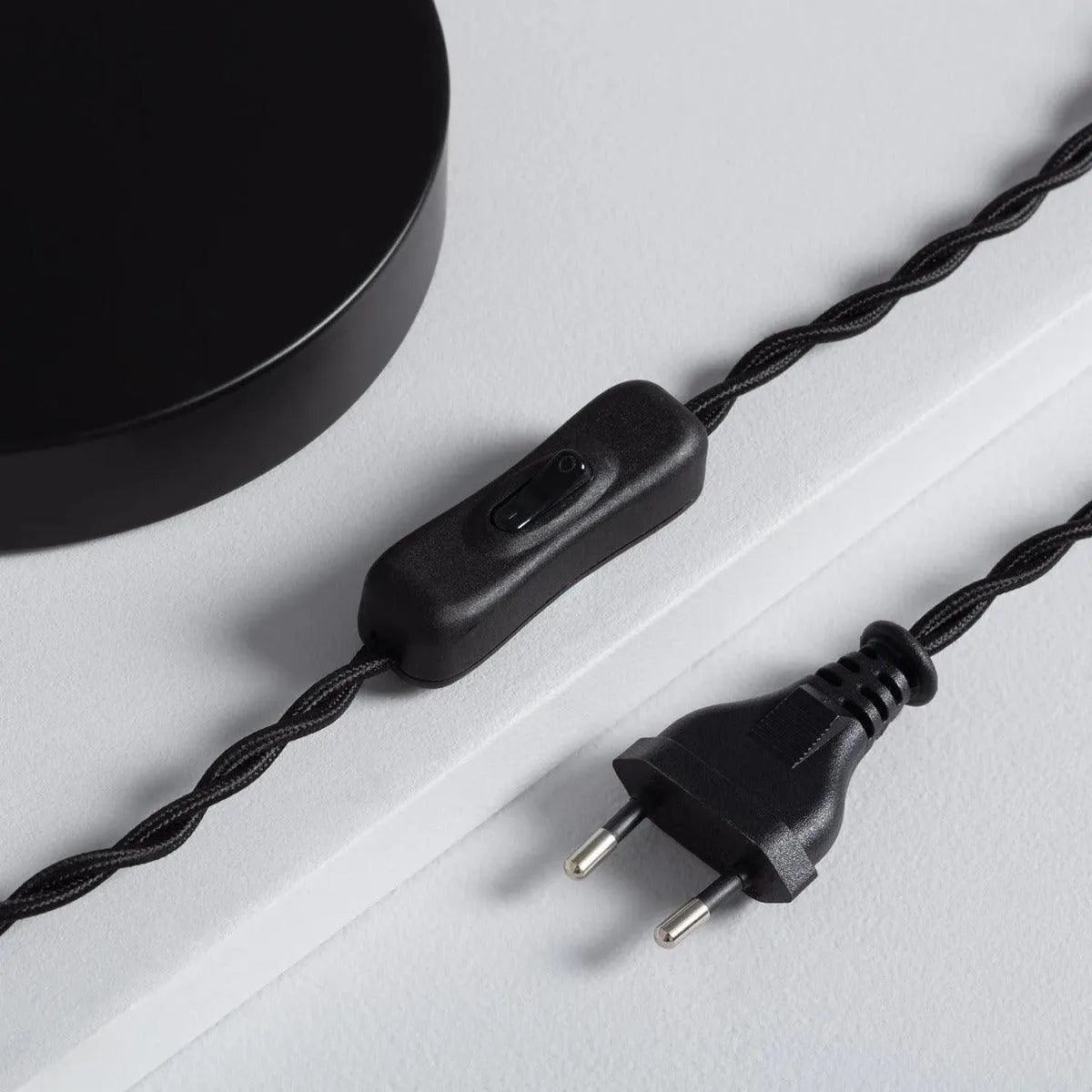 Tafellamp mat zwart E14 fitting schakelaar en stekker 'Colette' - FOIR