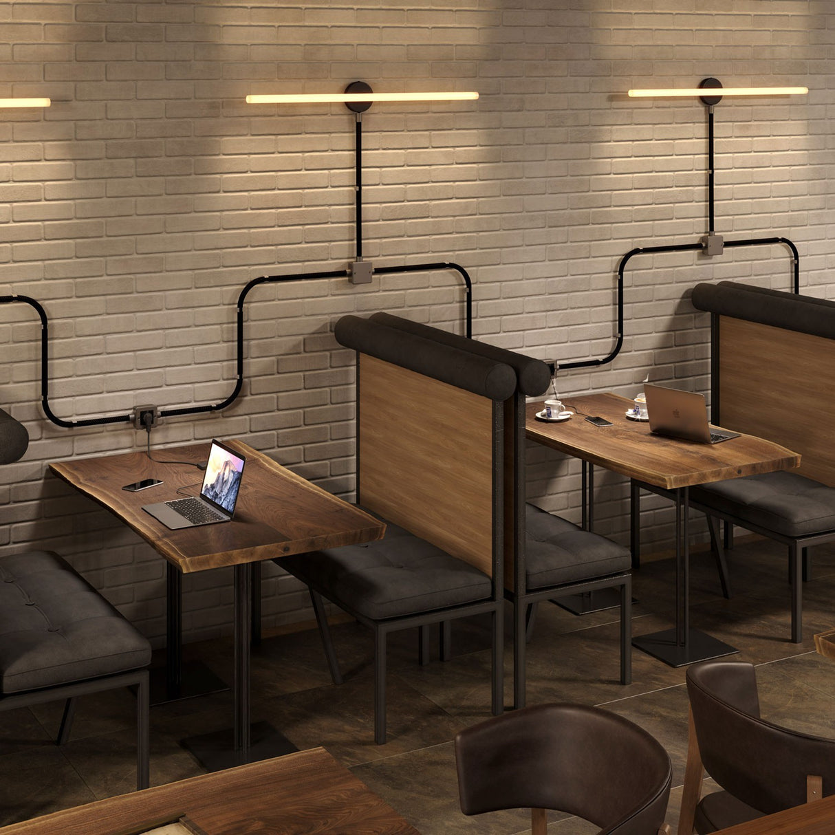 Buis zwart met stoffen afwerking (per meter)