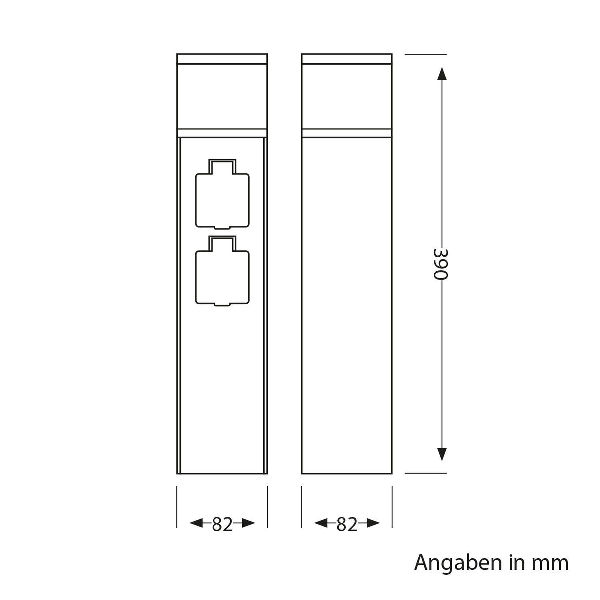 Staande buitenlamp met stopcontact buiten G9 2x EU 39 cm