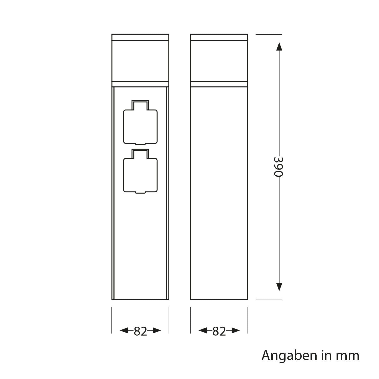 Staande buitenlamp met stopcontact buiten G9 2x EU 39 cm