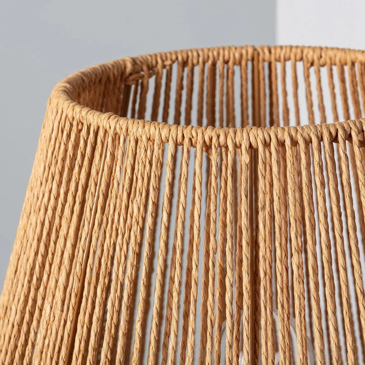 Tafellamp gevlochten papier met E27 fitting & schakelaar 'Ilan' 39 cm - FOIR