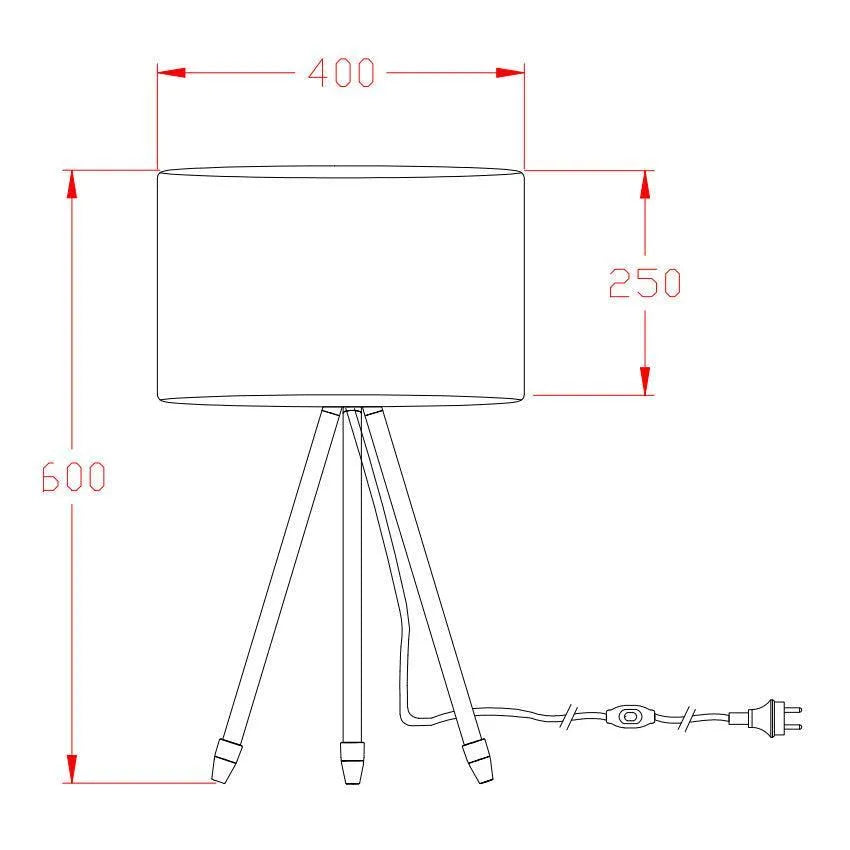 Tafellamp buiten 'Malik' driepoot houten poten E27 fitting IP44 600mm - FOIR