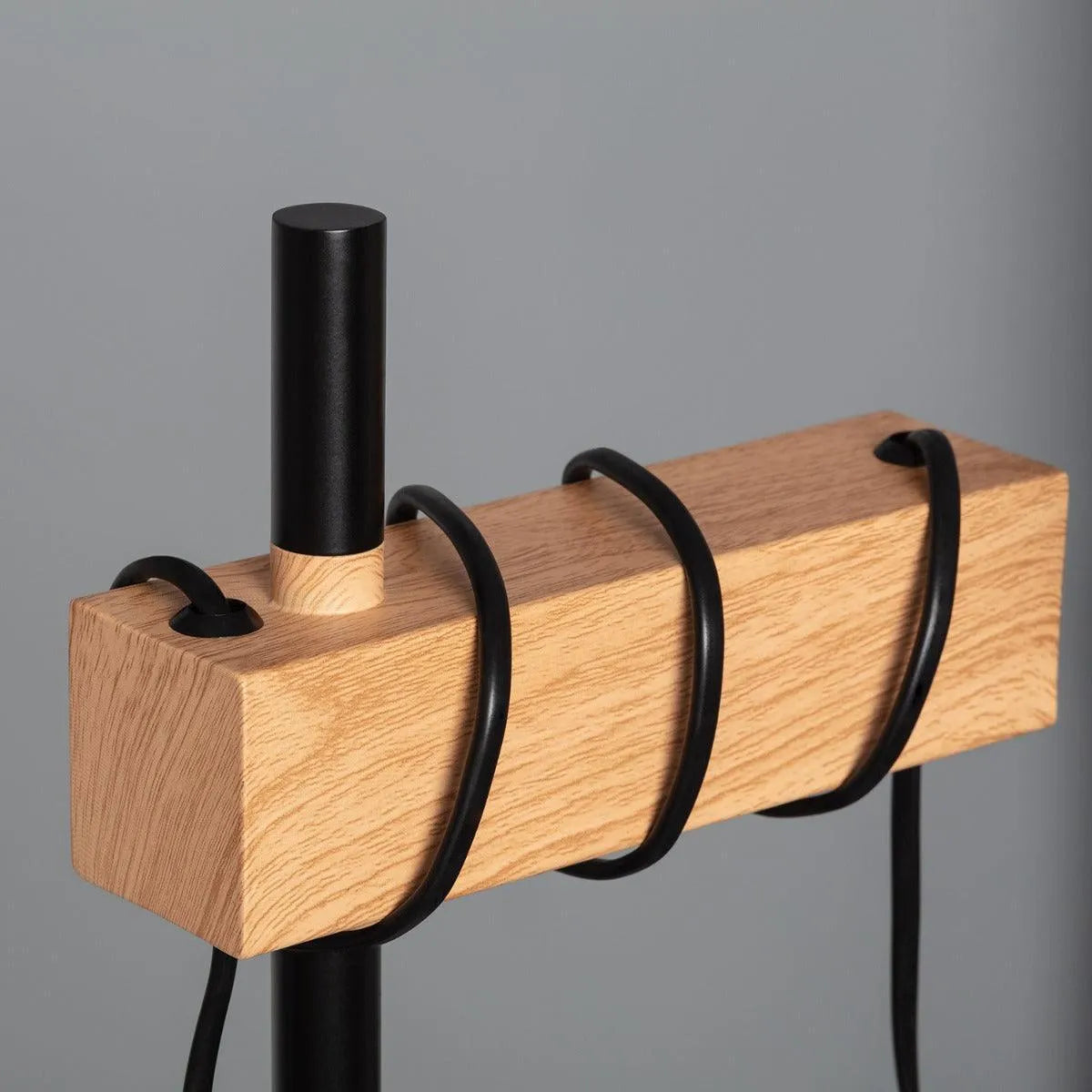 Tafellamp hout metaal 'Sardi' industrieel modern e27 fitting 435mm - FOIR