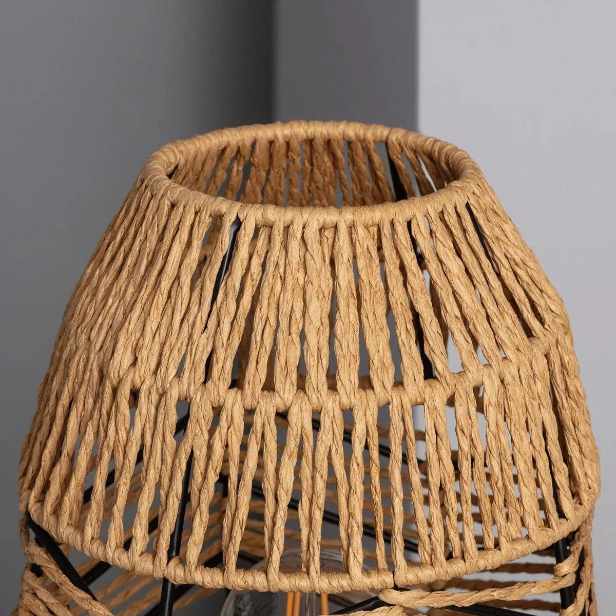 Staande tafellamp gevlochten papier E27 fitting 'Taylor' - FOIR