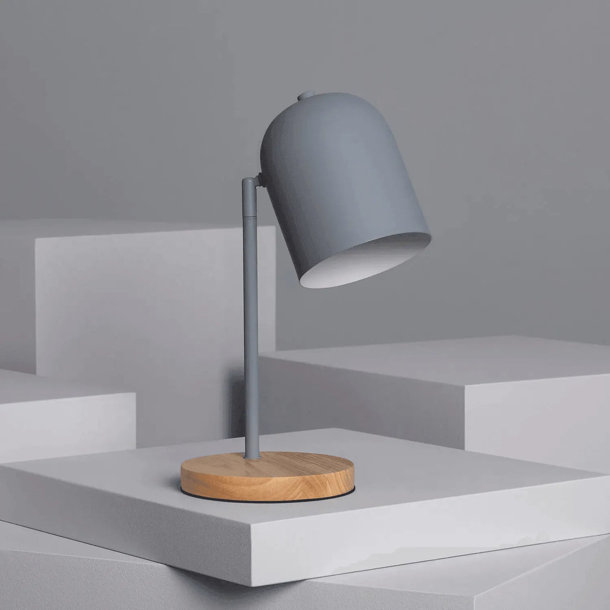 kleine mat grijze tafellamp verstelbaar met e27 fitting