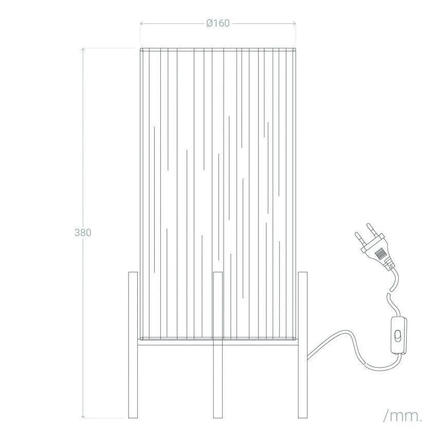 Tafellamp natuur 'Hoban' staande modern E27 fitting vezels 38 cm - FOIR