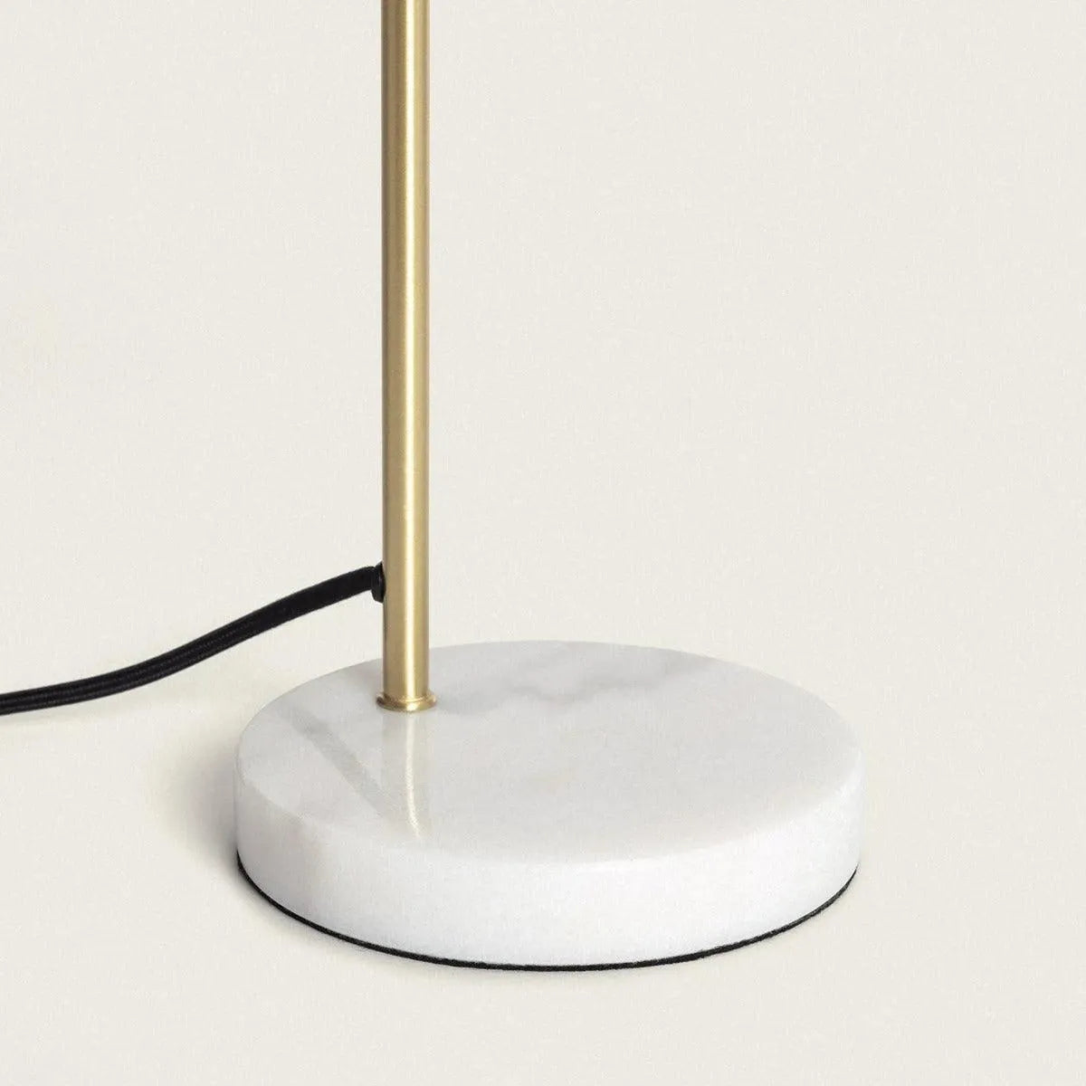 Tafellamp opaalglas messing met marmerkleur voet & G9 fitting 'Julie' - FOIR