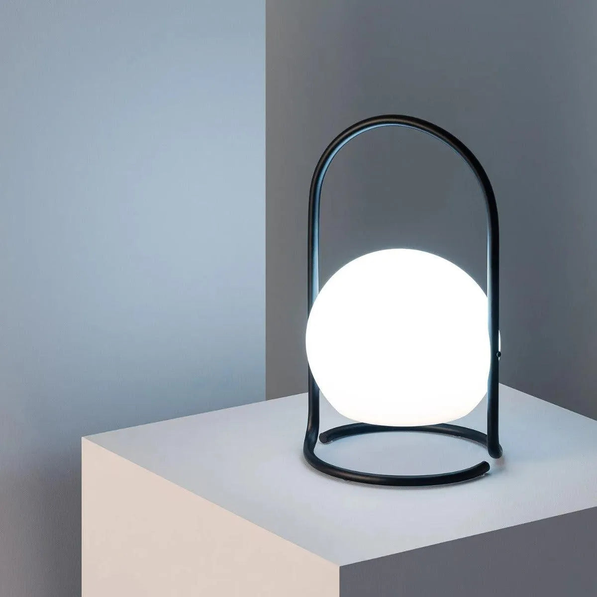 Design lamp oplaadbaar LED tafellamp zwart & wit dimbaar 'Rizzo' - FOIR