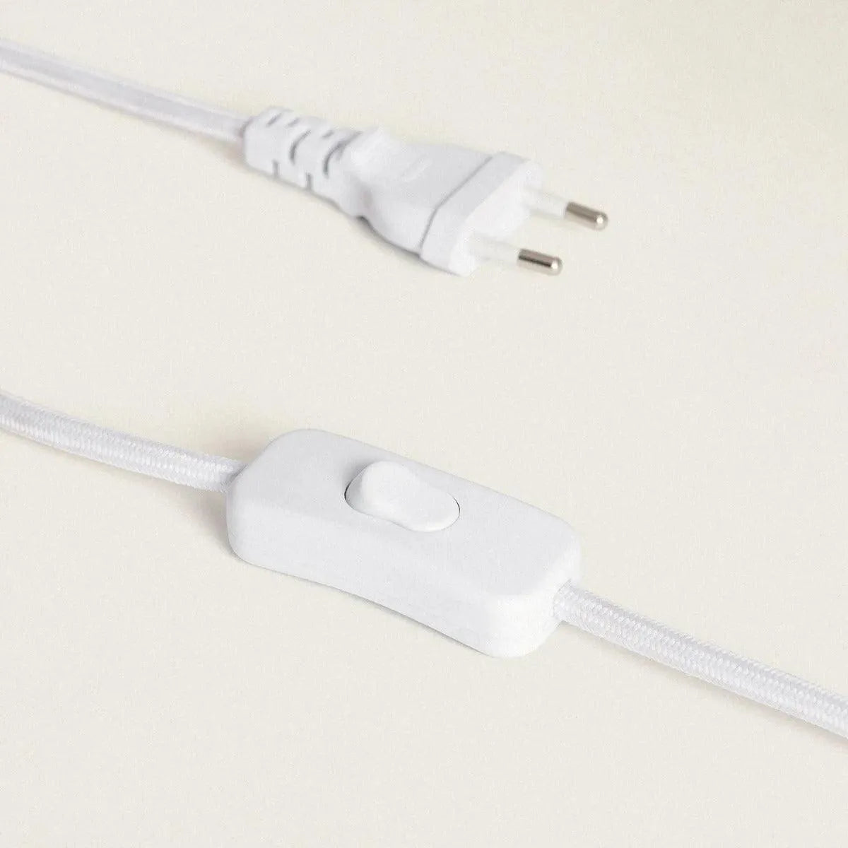 Beige tafellamp modern met stoffen kap E27 fitting stekker en schakelaar 'Kiona' 56cm - FOIR