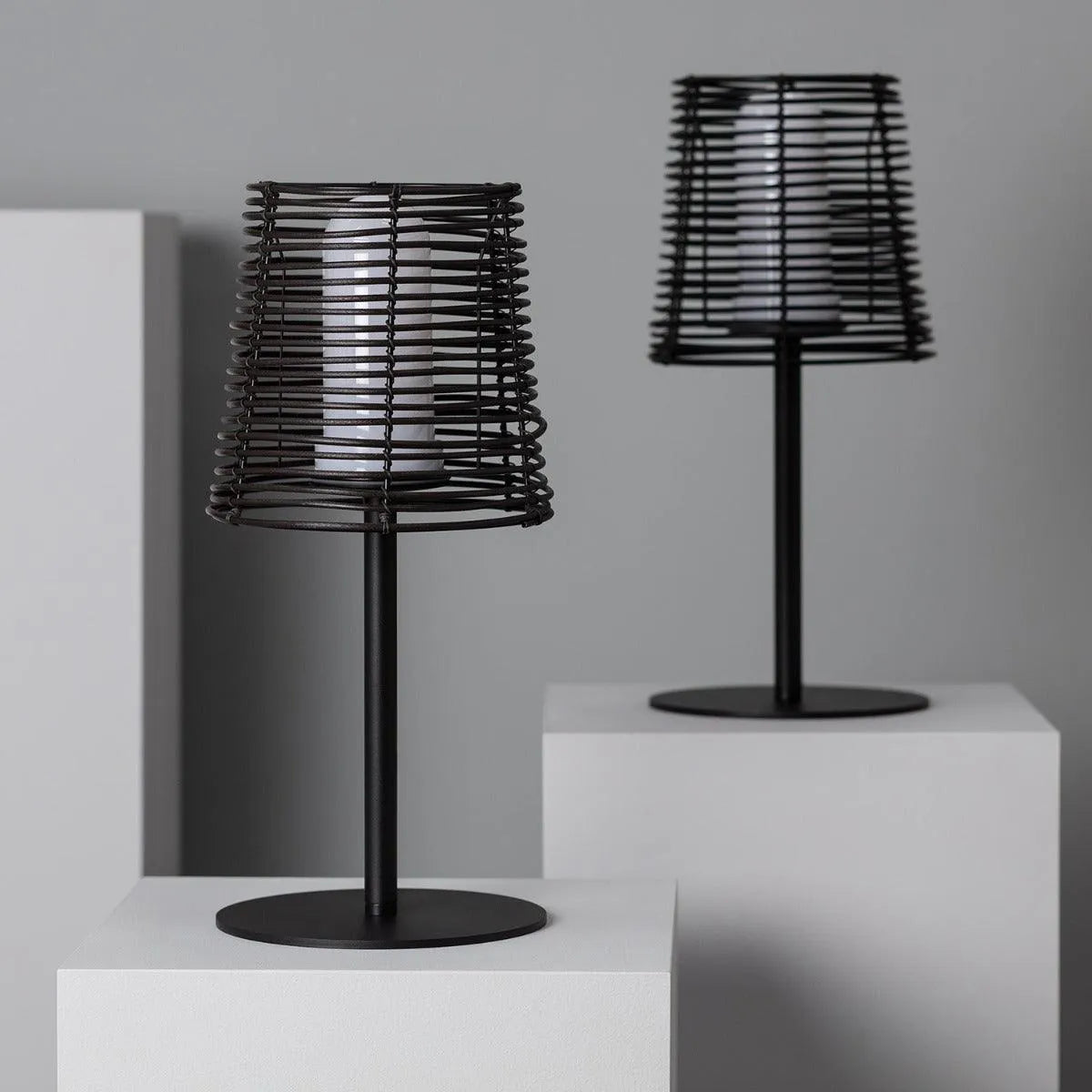 Tafellamp met stekker zwart e27 'Saha' buitenlamp E27 fitting IP44 530mm - FOIR