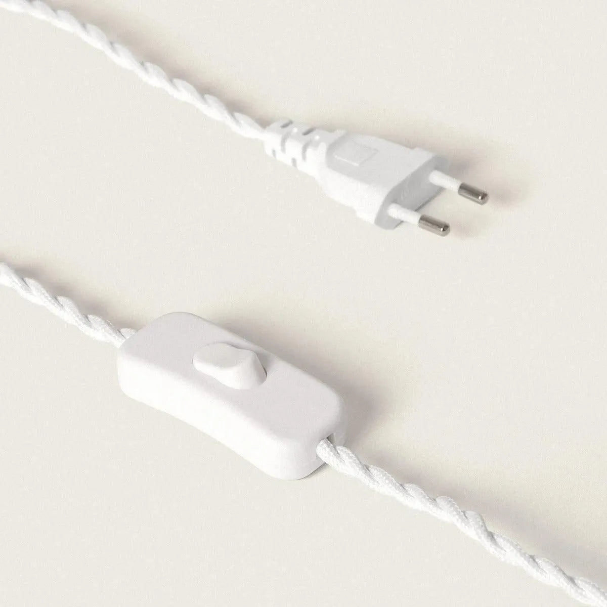 Tafellamp wit met hout E14 fitting schakelaar & stekker 'Natasja' - FOIR