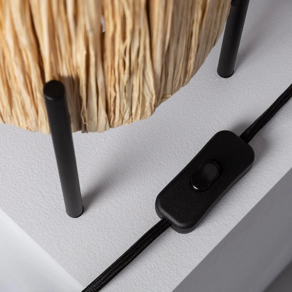 Tafellamp natuur 'Hoban' staande modern E27 fitting vezels 38 cm - FOIR