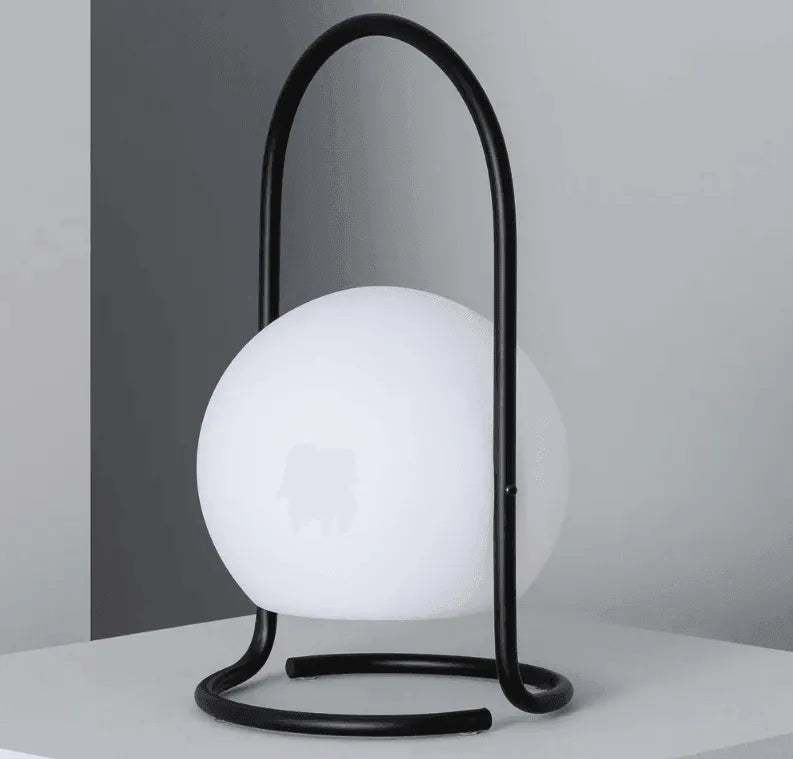 Design lamp oplaadbaar LED tafellamp zwart & wit dimbaar 'Rizzo' - FOIR