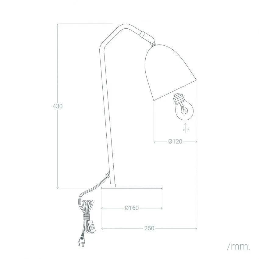 Tafellamp modern 'Arco' design oranje tafellamp E27 fitting 43 cm - FOIR
