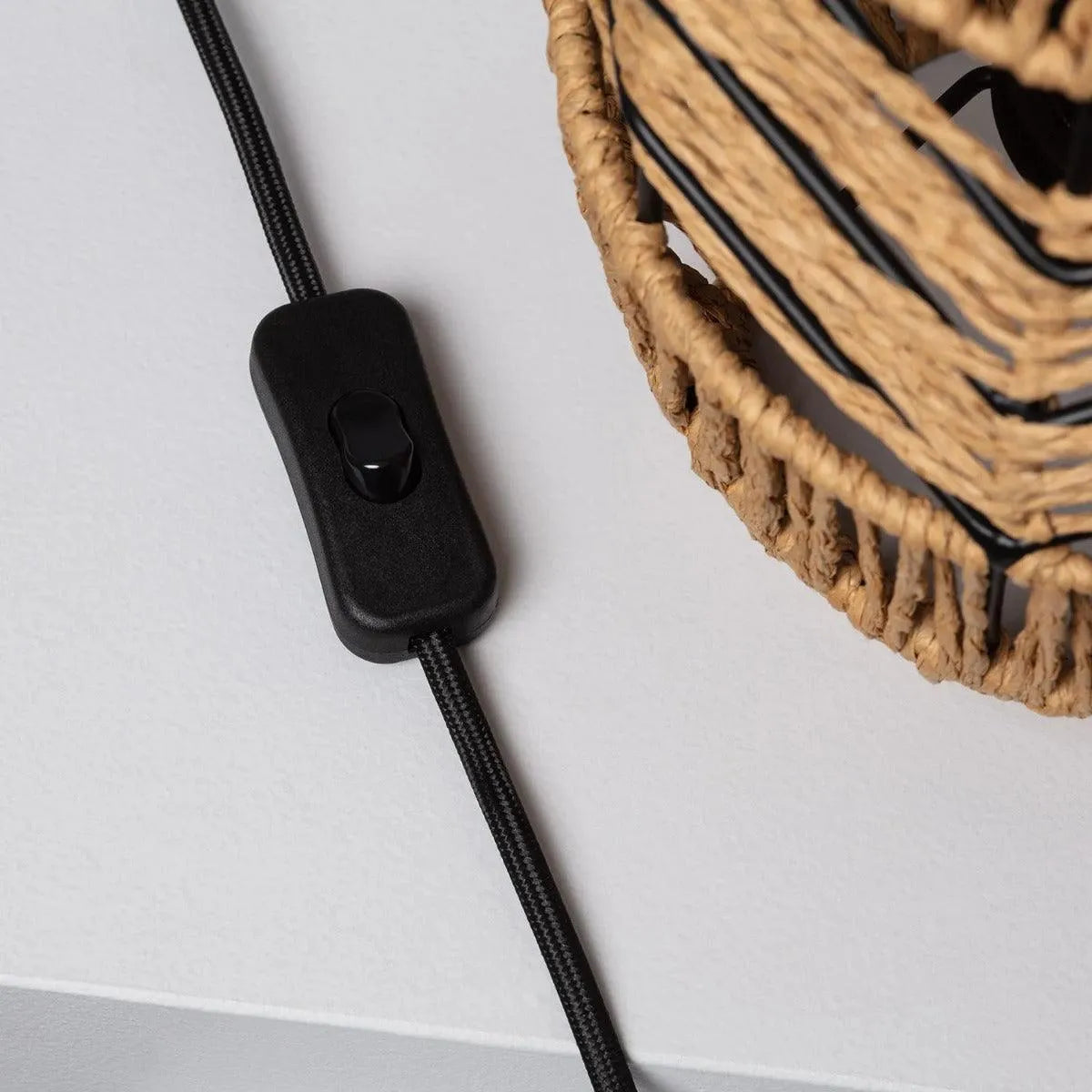 Staande tafellamp gevlochten papier E27 fitting 'Taylor' - FOIR