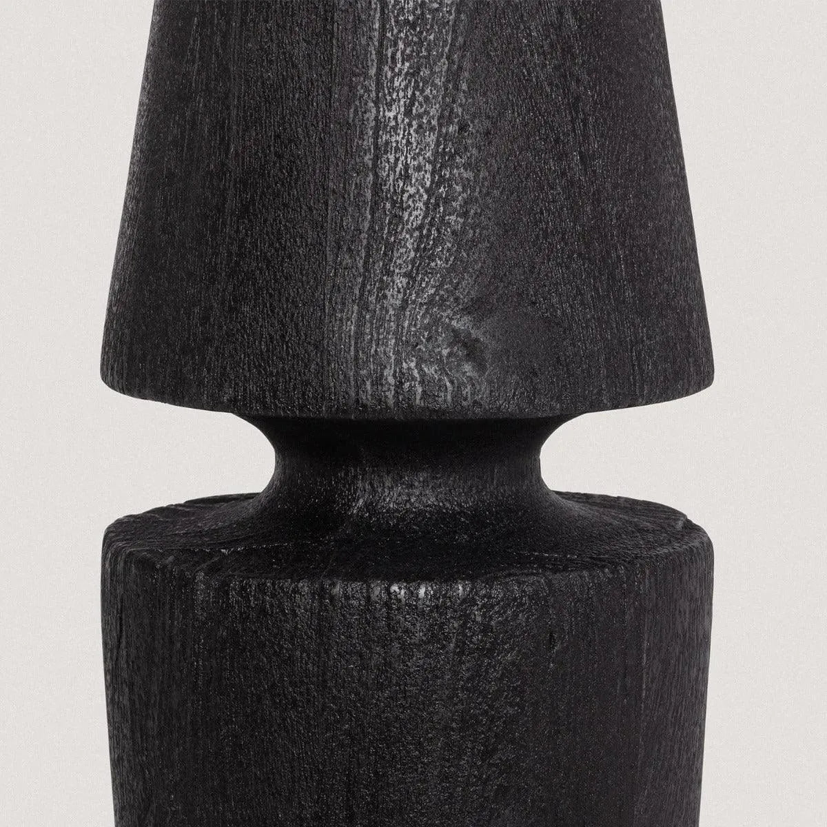 Tafellamp met houten voet en stoffen kap E27 fitting schakelaar 'Tessel' 58 cm - FOIR