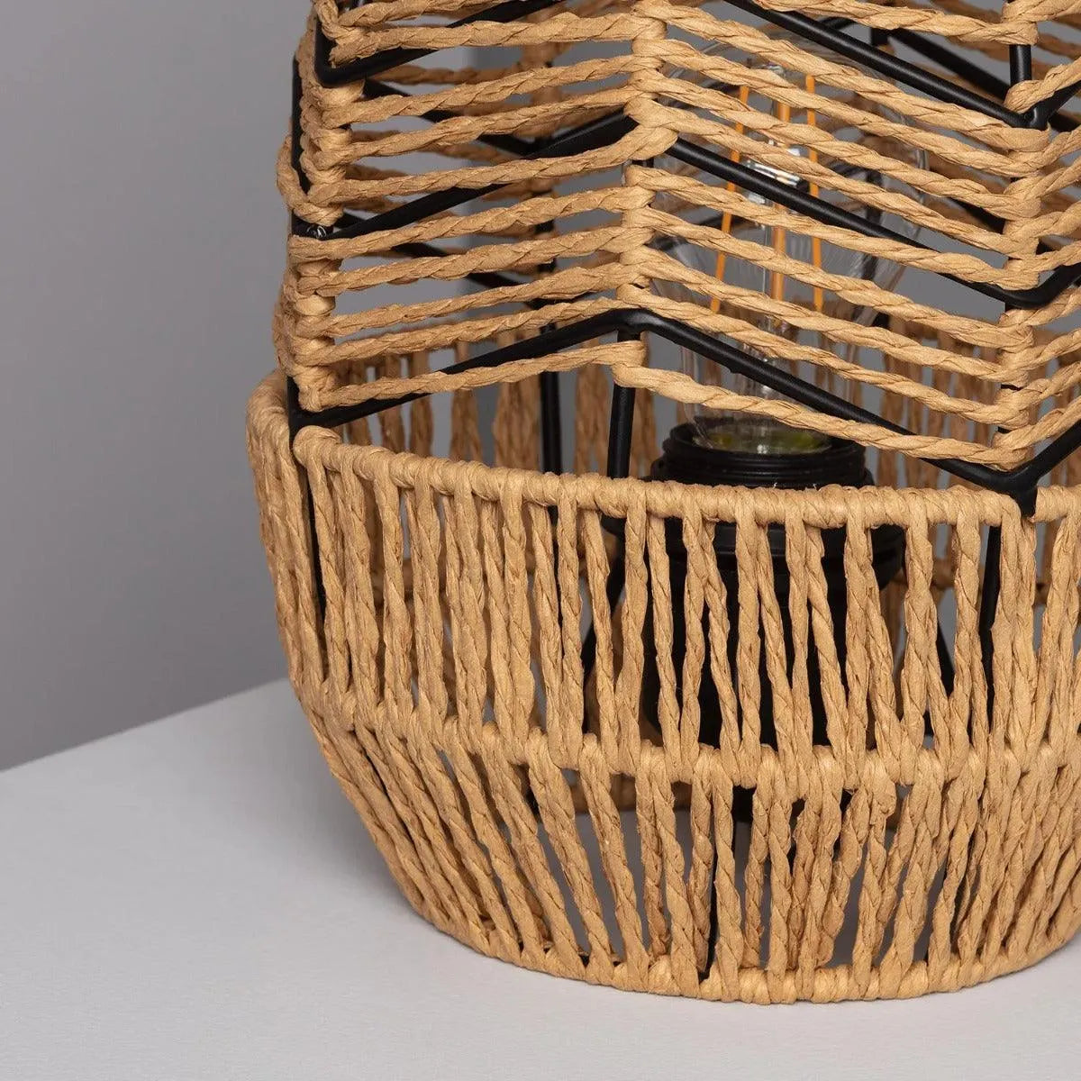 Staande tafellamp gevlochten papier E27 fitting 'Taylor' - FOIR