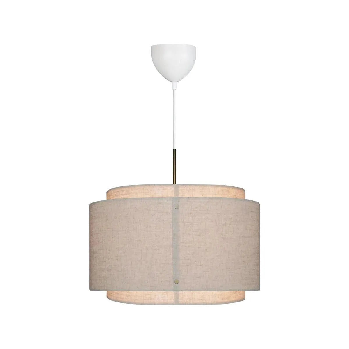Hanglamp beige stof messing E27 fitting DFTP Takai 45cm - FOIR