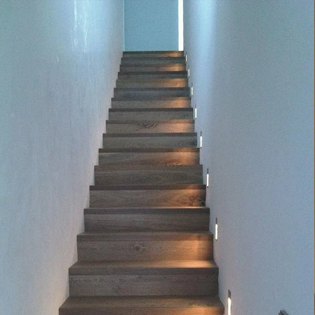 Inbouw trapverlichting vierkant messing led lamp