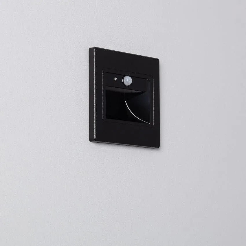 trapverlichting zwart bewegingsmelder vierkant inbouw