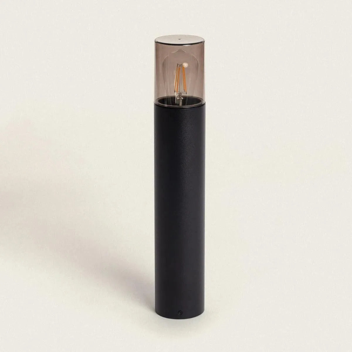 Staande tuinlamp zwart met e27 fitting smoke