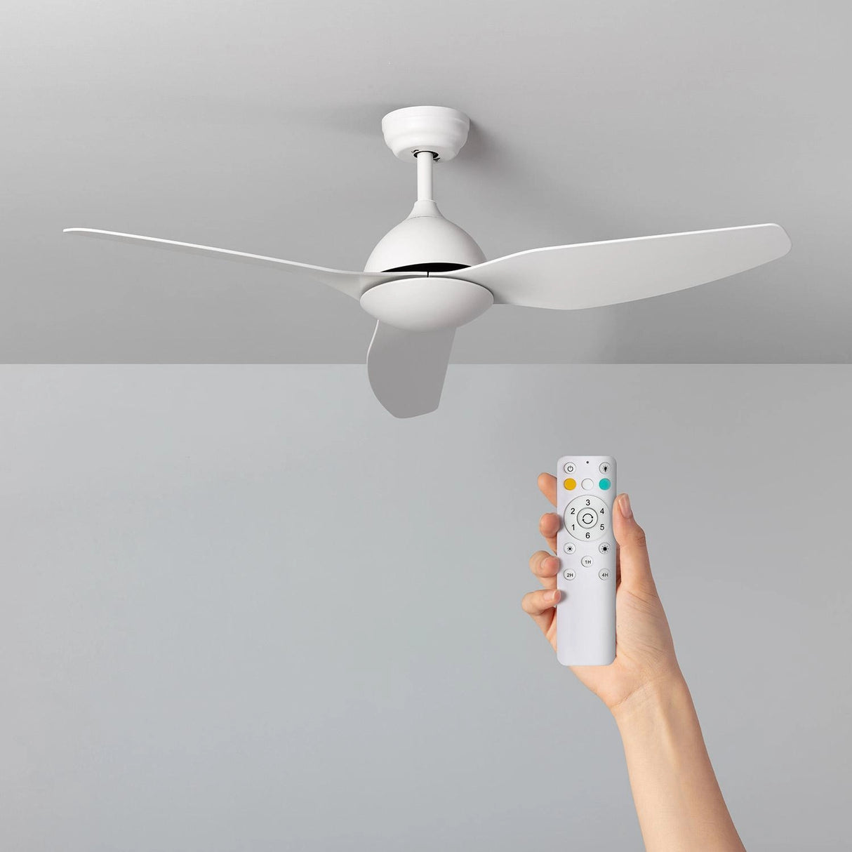 Stille Plafondventilator Wit Leida 132cm Motor DC