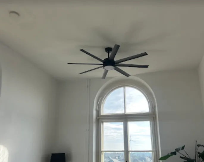 Stille plafondventilator zwart 'Hydra' met LED 157cm - FOIR