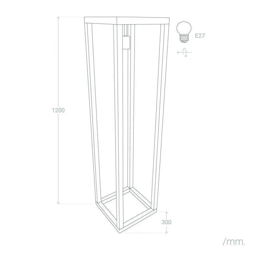 Vloerlamp hout modern vierkant 'Gobia' E27 fitting staande lamp 120cm - FOIR