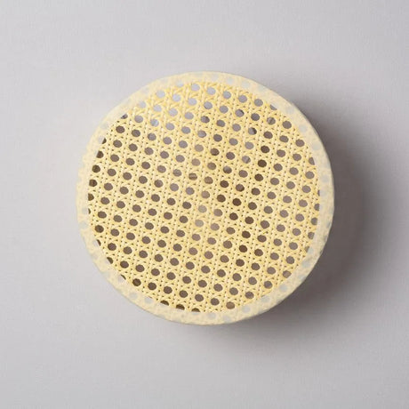 Wandlamp retro 'Marco' vintage e14 fitting rotan rond 20 cm - FOIR