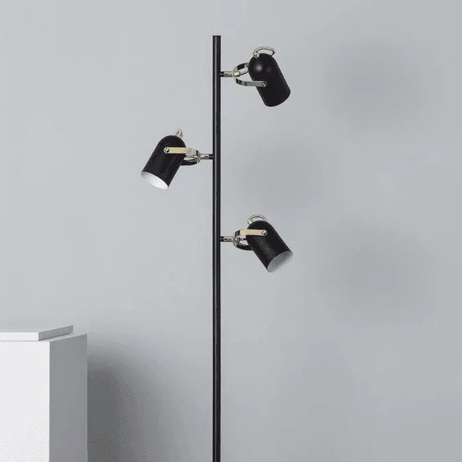 Staande Lamp zwart 'Cani' 3 Spots modern led lamp vintage 167cm - FOIR