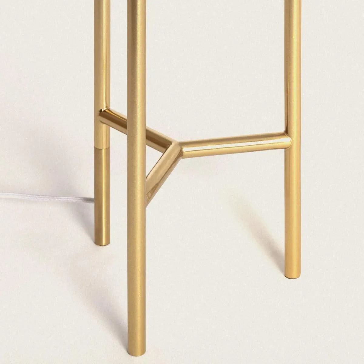 Staande lamp goud met 3 stoffen kappen E27 'Yasmijn' 137cm - FOIR