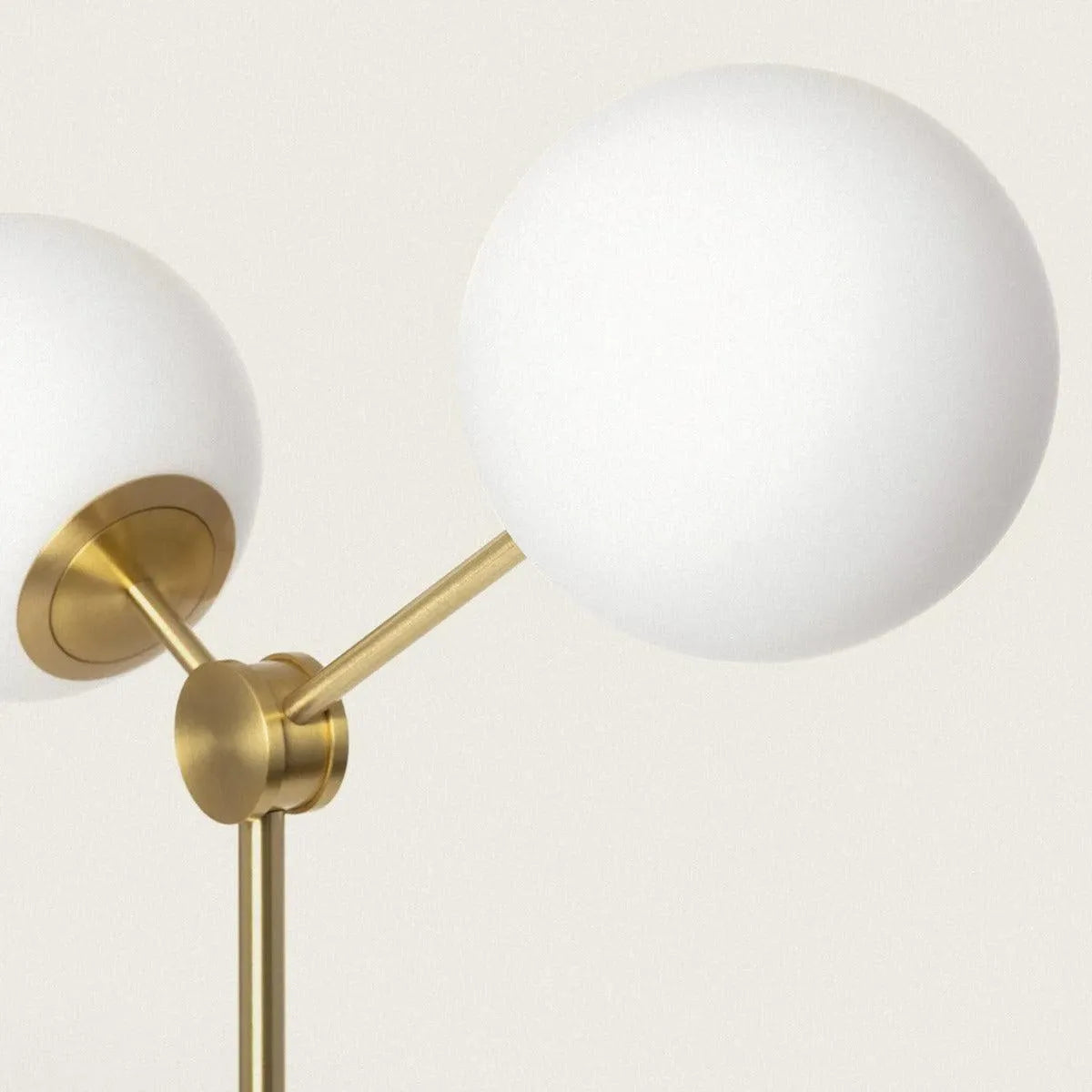 Vloerlamp goud met opaalglazen kappen 'Mono 2' 150 cm - FOIR