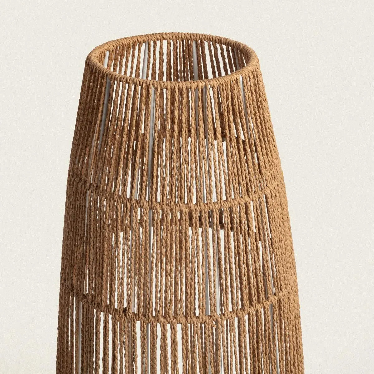 Grote vloerlamp gevlochten papier & metaal met E27 fitting 'Hendrik' 90cm - FOIR