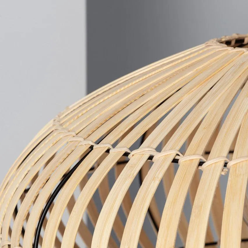 Staande lamp gevlochten 'Adam' E27 fitting rotan modern 151cm - FOIR