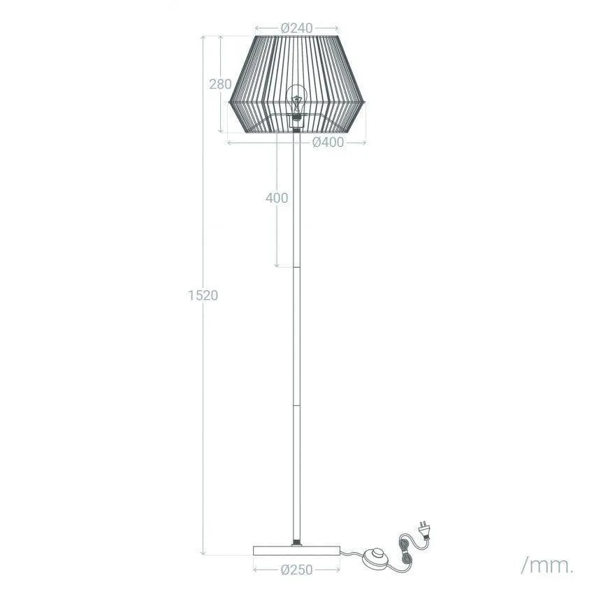 Vloerlamp touwlamp 'Krito' e27 fitting modern 151cm - FOIR