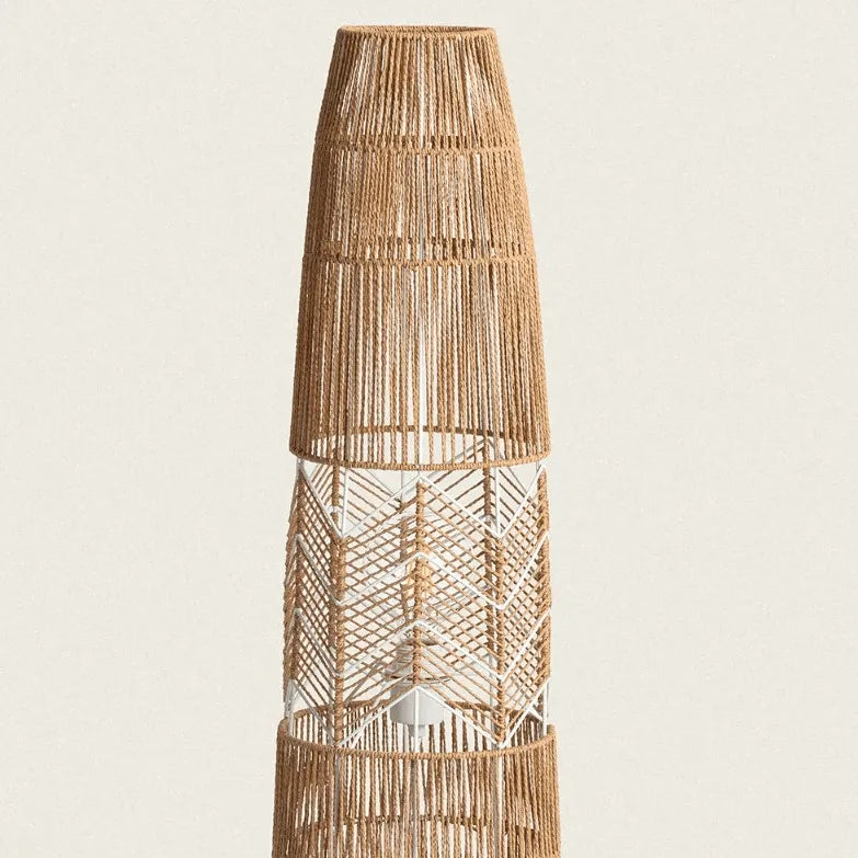 Grote vloerlamp gevlochten papier & metaal met E27 fitting 'Hendrik' 90cm - FOIR