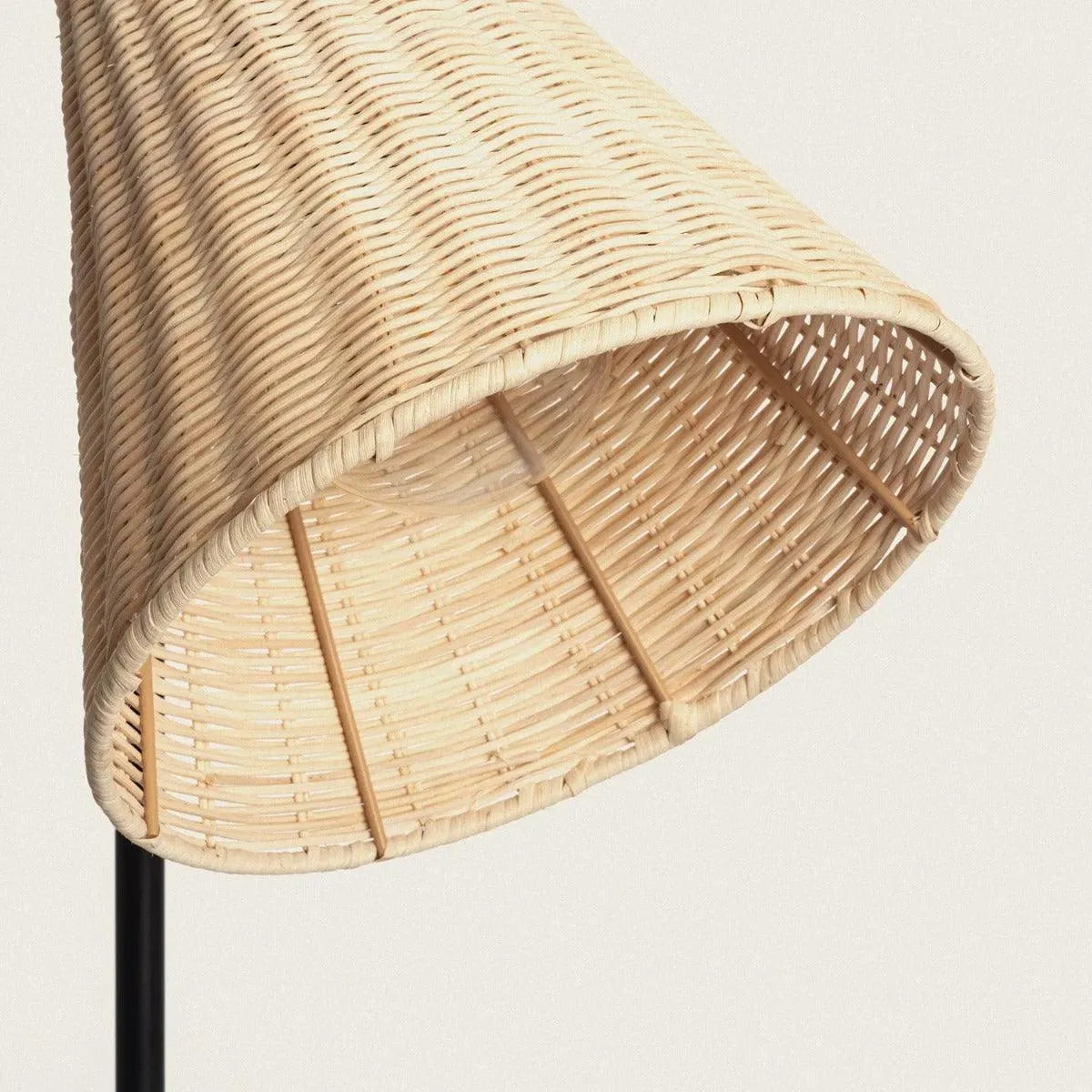 vloerlamp rotan kap verstelbaar e27 fitting design