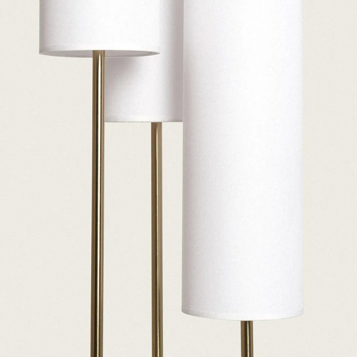 Staande lamp goud met 3 stoffen kappen E27 'Yasmijn' 137cm - FOIR